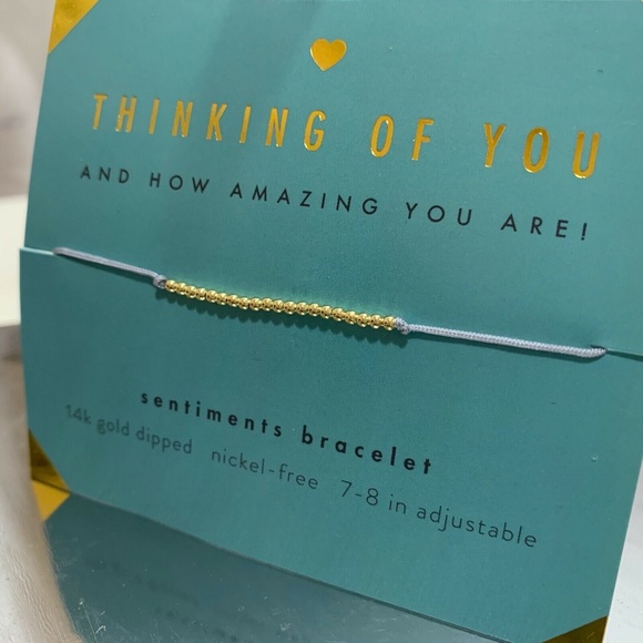 Francesca's Lucky Feather Womens NWT Thinking of You Sentiments Bracelet - Picture 2 of 4